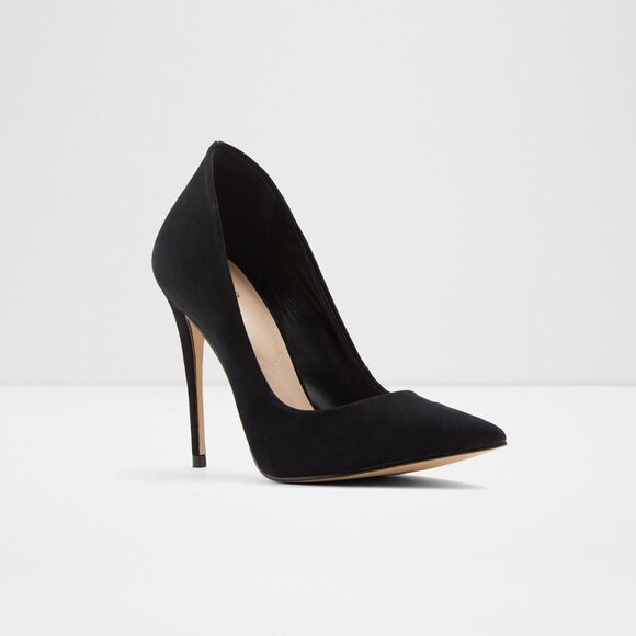 Aldo Cassedy Black Suede High Heel Pumps Womens Size 8 Nubuck Leather - Picture 1 of 11